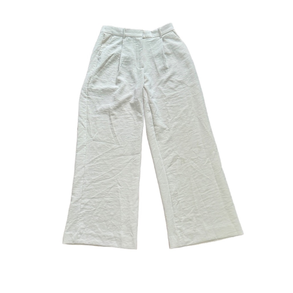 Abercrombie Cream High Rise Wide Leg Crepette Pant- Size 28 - Picture 4 of 12